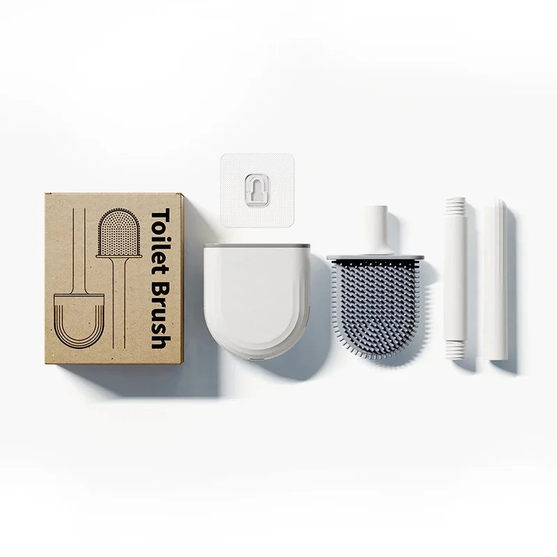 Wall-Mounted Silicone Toilet Brush Set – No-Drill, Quick-Dry Toilet Brush Set Babs