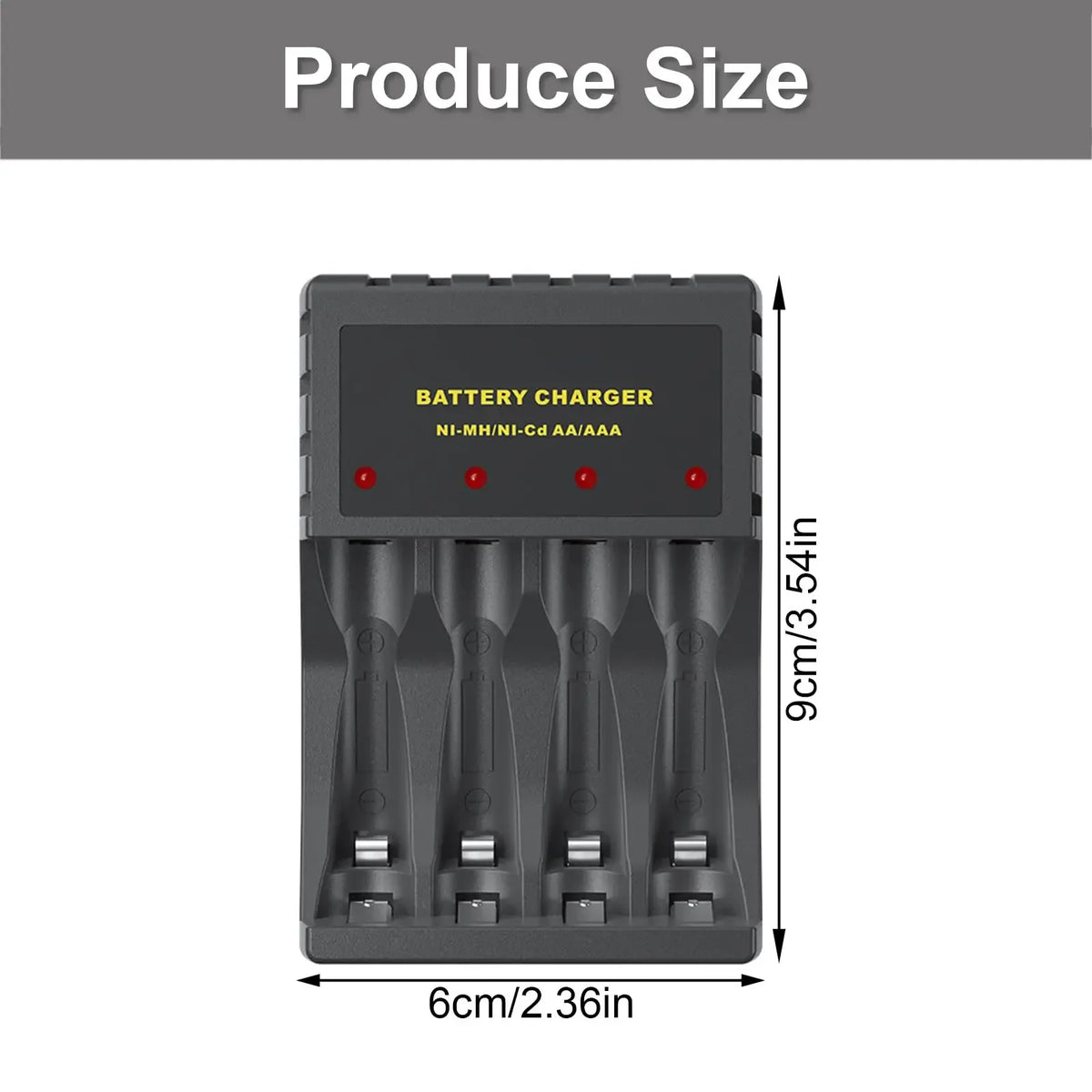 Smart 4-Slot AA AAA USB Battery Charger with LED Indicator Battery Charger Babs
