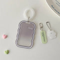 Silicone Photocard Holder Keychain with Elastic Rope Pendant Card Holder Keychain Babs Gray