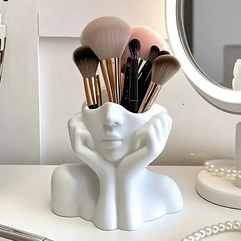 Face Shape Makeup Brush Holder – Portable Beauty Storage Box Makeup Brush Holder Babs