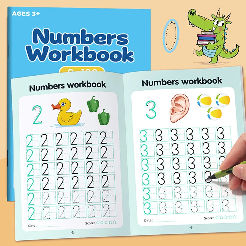Kids Number Writing Math Workbook – 48 Pages, Ages 3–6 Kids Math Workbook Babs