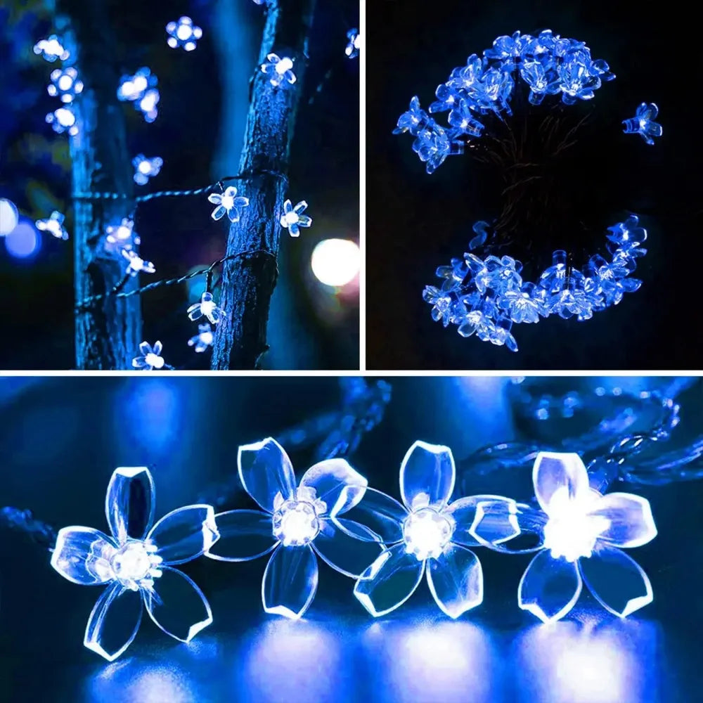 Solar Cherry Flower String Lights – 20m Waterproof Garden Garland Solar String Lights Babs