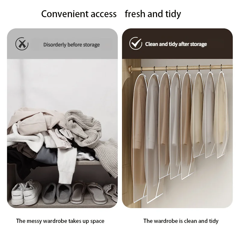 Clear Garment Bags for Hanging Clothes – Dustproof Suit Cover Garment Storage Bags Babs
