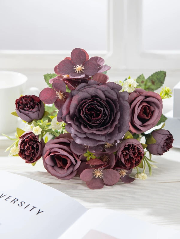 Silk Rose Artificial Flower Bouquet – Wedding & Home Decor Artificial Silk Flower Babs color 4 1 pc