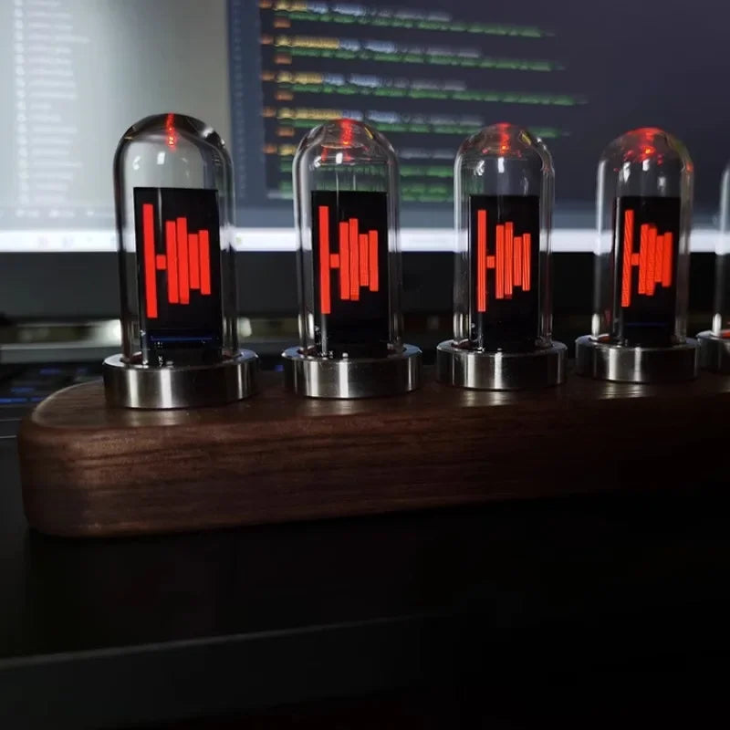 Nixie Glow Tube Desk Clock – Wood Base, RGB & Vintage Digital Nixie Tube Desk Clock Babs