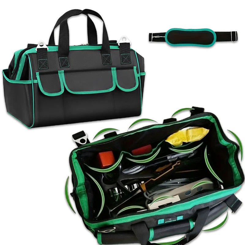 Heavy Duty Wide-Mouth Tool Bag | Large Zipper Organizer Tool Storage Bag Babs