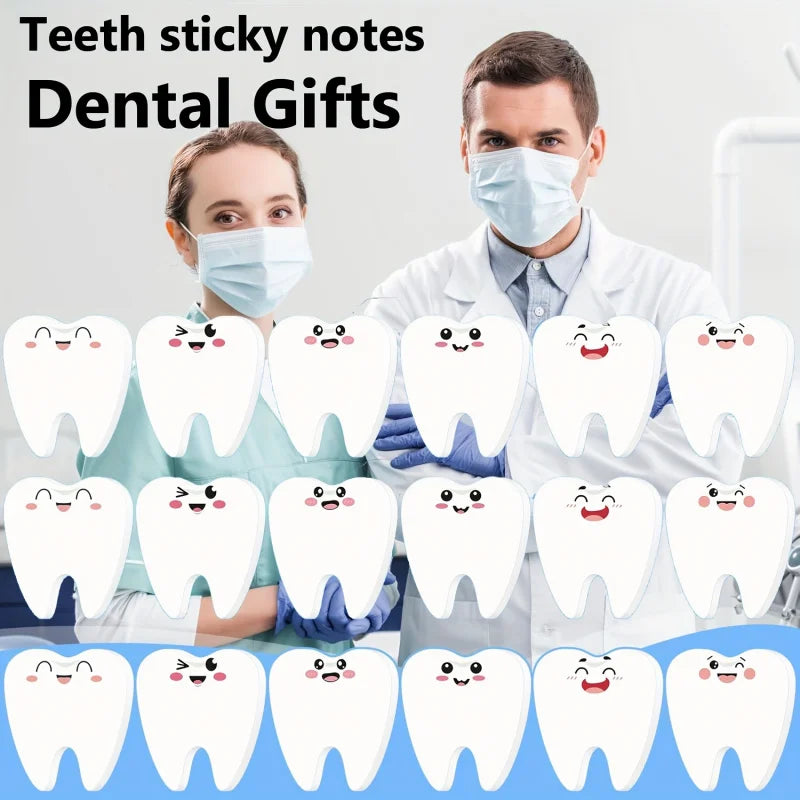 Dental Tooth Sticky Notes Funny Gift Set – 4 or 12 Pcs Novelty Sticky Notes Babs