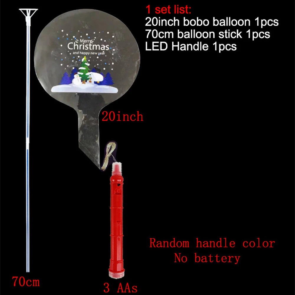 Christmas LED BoBo Balloons Set – Flashing Handle & 70cm Stick LED Party Balloons Babs