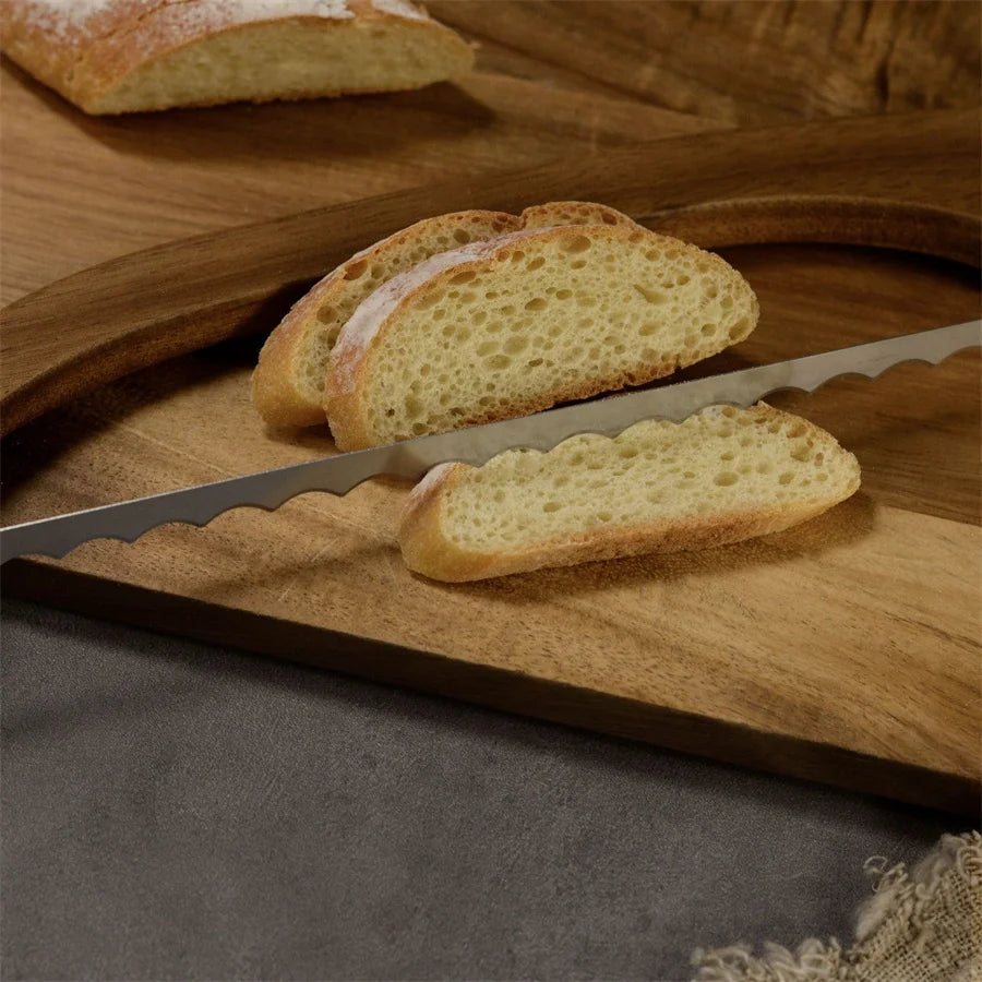 Personalized Carved Wooden Bread Knife – Serrated Slicer Bread Knife Babs