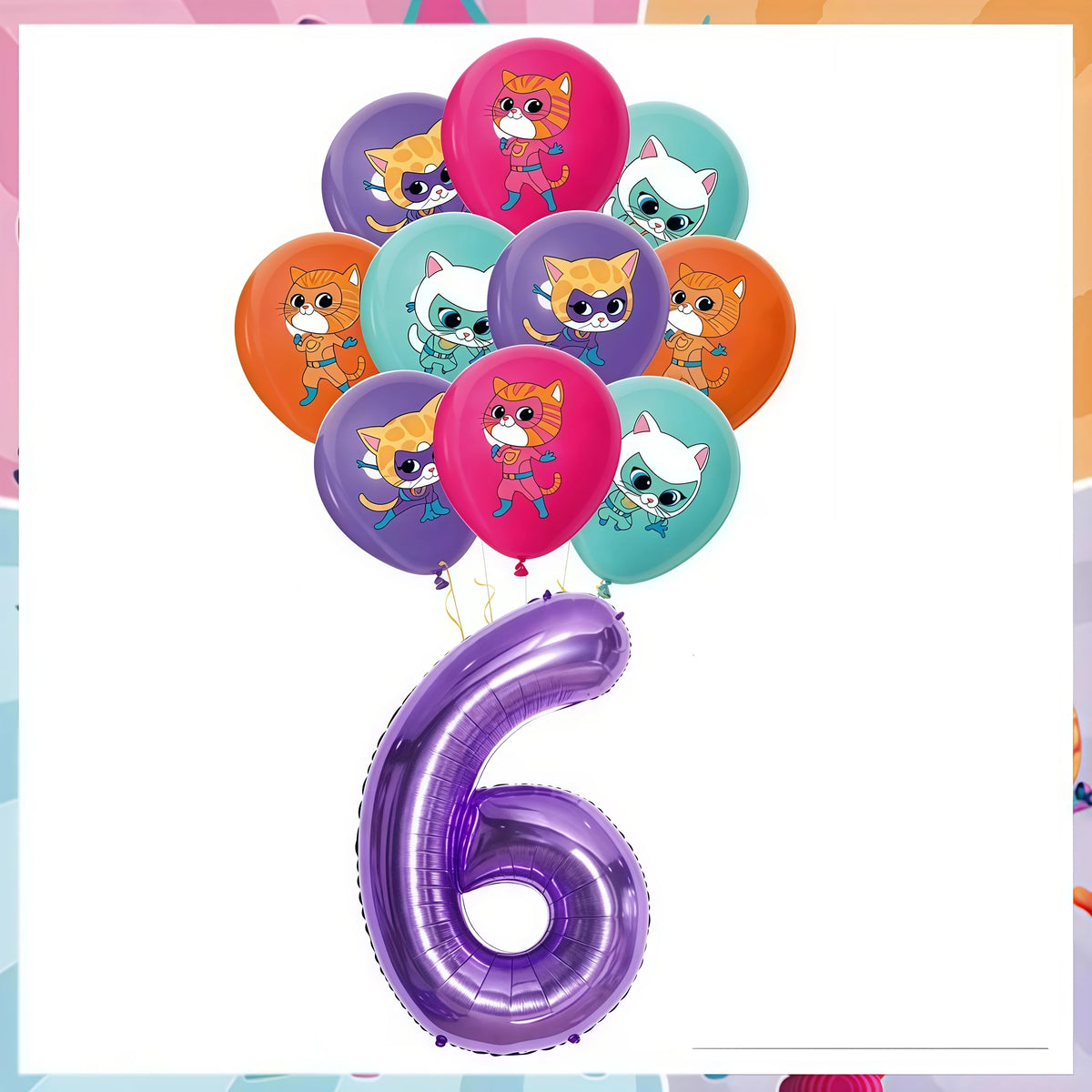 Cat Kitty Birthday Party Supplies – Plates, Cups & Balloons Set Party Supply Kit Babs 19pcs balloon 6