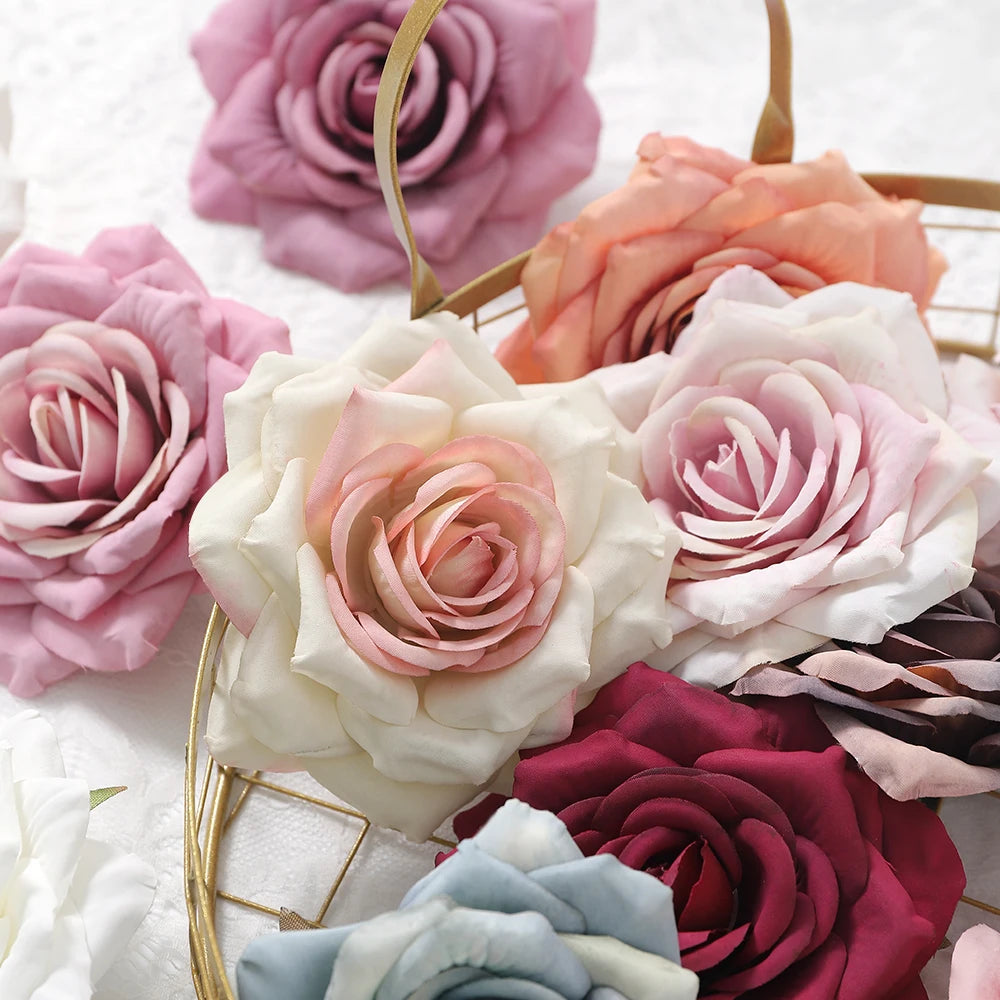 Silk Rose Artificial Flower Heads for Wedding & Home Decor 3/5 Pcs Artificial Flower Heads Babs