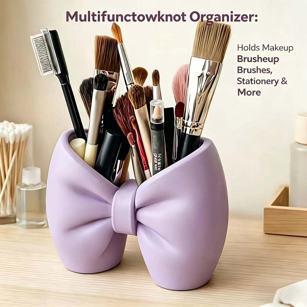 Bow-Shaped Toothbrush & Pen Holder – Cute Plastic Organizer Toothbrush Holder Babs