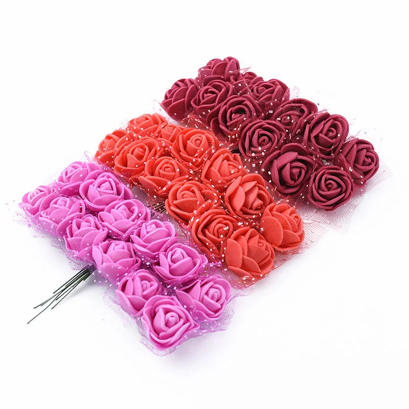 144pcs Artificial Foam Rose Heads for Wedding & Home Décor DIY Artificial Flower Heads Babs