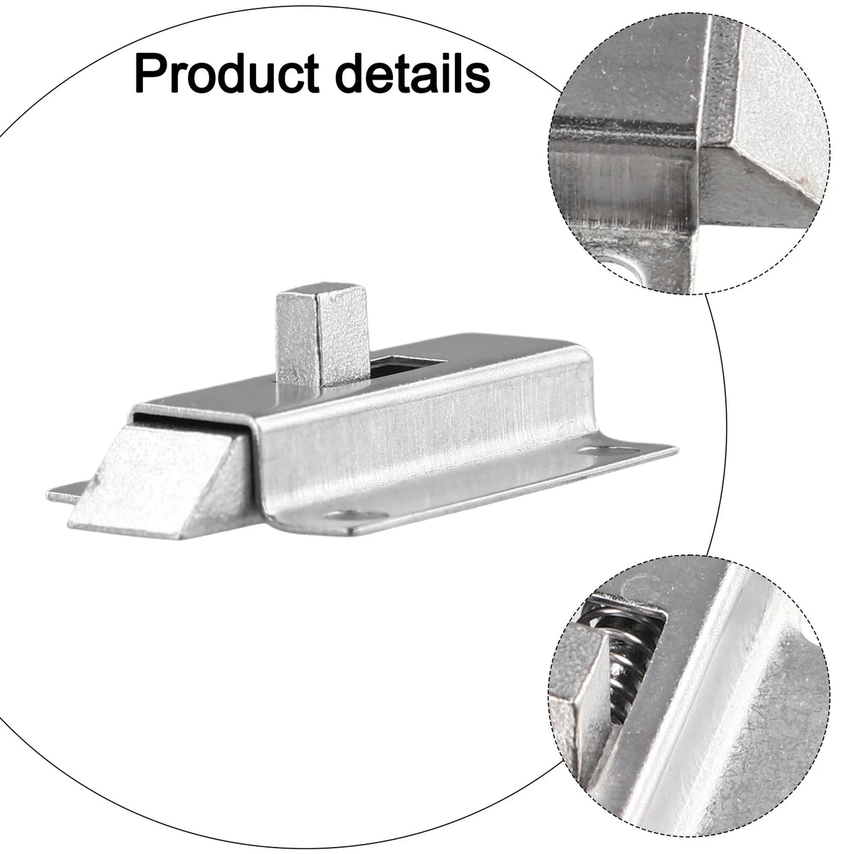 Stainless Steel Automatic Spring Latch Lock 50mm Door Bolt Spring Latch Lock Babs