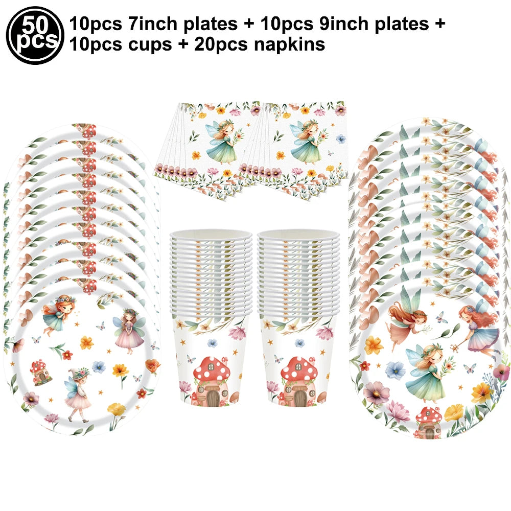 Fairy Party Supplies – Enchanted Garden Disposable Tableware