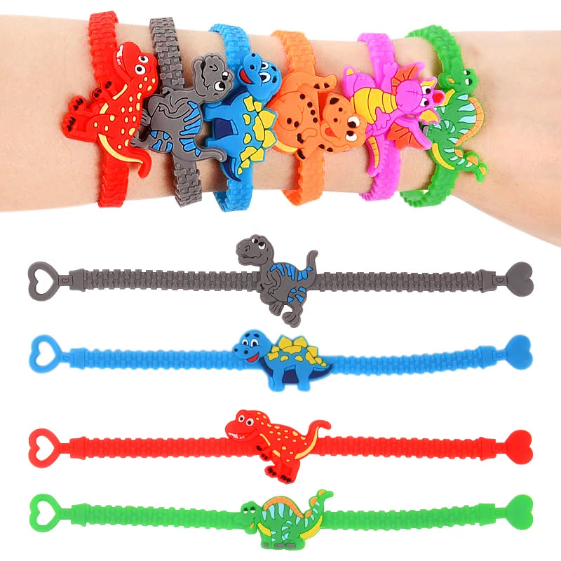 6pcs Dinosaur Silicone Bracelets – Kids Dino Party Favors Kids Party Favors Babs