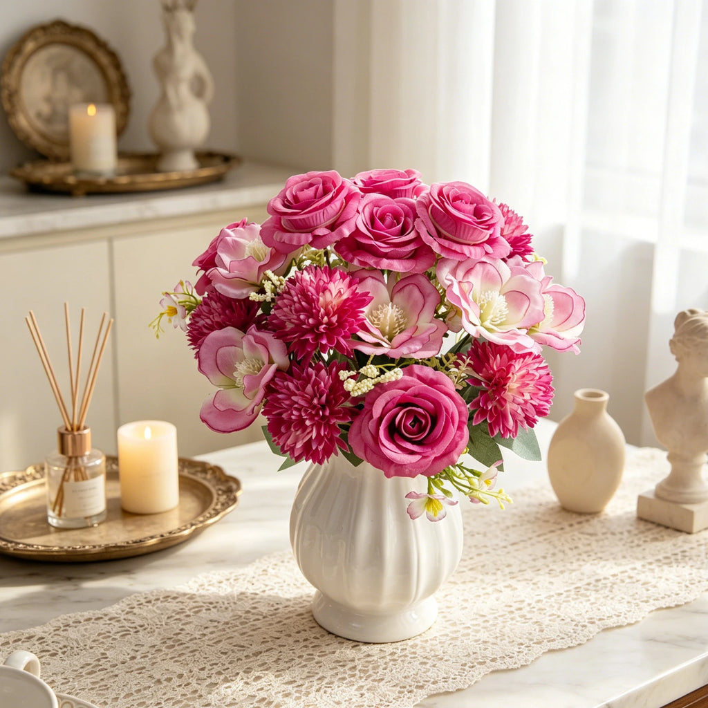 Artificial Silk Rose Bouquet – Wedding, Home & Party Décor Artificial Flower Bouquet Babs