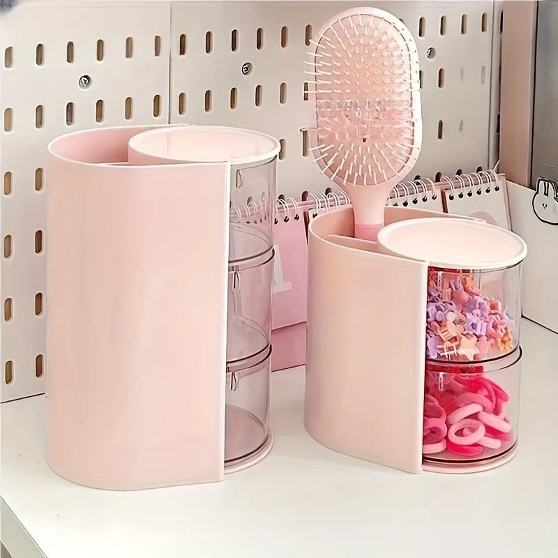 Rotatable Multi-Layer Hair Accessory Storage Box | Clear Accessory Storage Organizer Babs