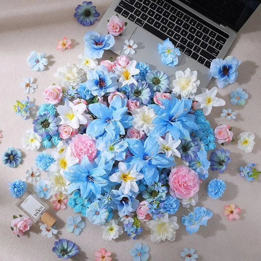 Blue Silk Artificial Peony Flower Heads – Wedding & Home Decor Artificial Flower Heads Babs