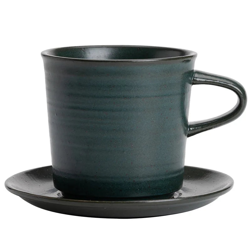Vintage Japanese Handmade Ceramic Coffee Cup & Saucer Set Ceramic Cup & Saucer Babs