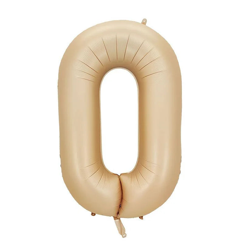 32/40" Cream Foil Number Balloons 1–9 | Party & Wedding Decor Foil Number Balloons Babs Caramel0 40inch