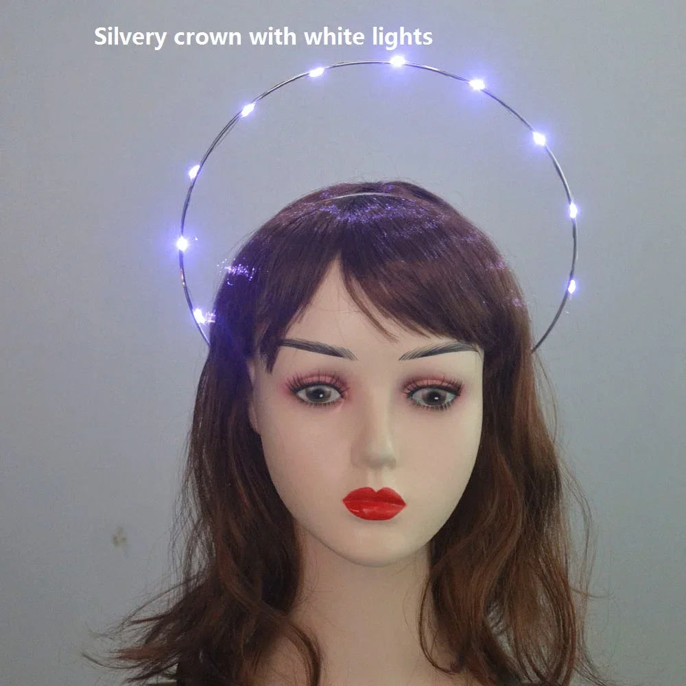 10-Pack LED Flashing Halo Crown Headbands – Mixed Colors LED Crown Headband Babs 11