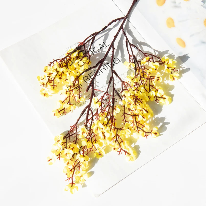 TTCY 3/6Pcs Artificial Silk Flowers for Wedding & Home Decor Artificial Flower Bouquet Babs YELLOW 3 pcs