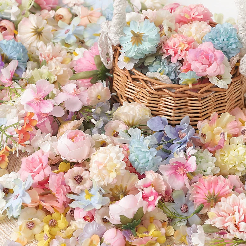 50Pcs Mini Silk Artificial Flowers for Wedding & Home Decor Artificial Silk Flowers Babs