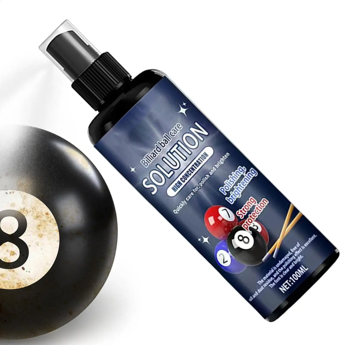 100ml Billiard Ball Cleaner Spray – Polish & Protect Pool Balls Billiard Ball Cleaner Babs