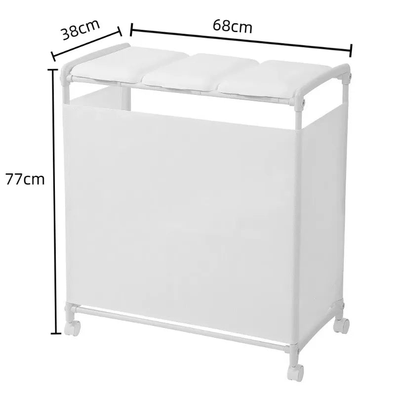 Modern Large Capacity Trash Can Rack with Wheels | 68×77×38cm Waste Sorting Rack Babs