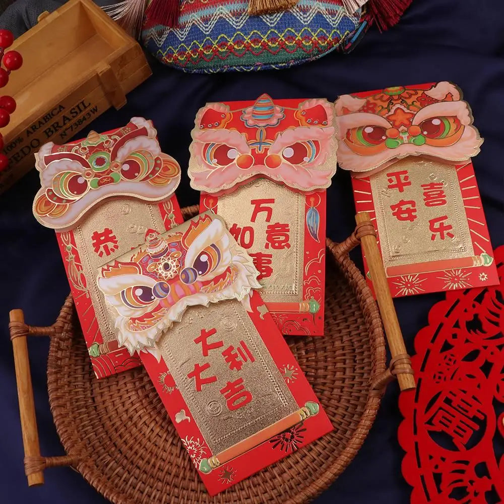 Lucky Dragon Red Envelopes 4pcs – New Year & Wedding Gift Red Gift Envelopes Babs