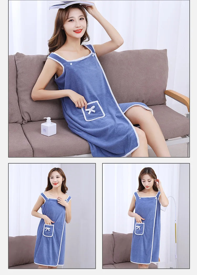 Women's Wearable Bath Towel Wrap – Fast Drying Spa Robe 135×80cm Wearable Bath Towel Babs L