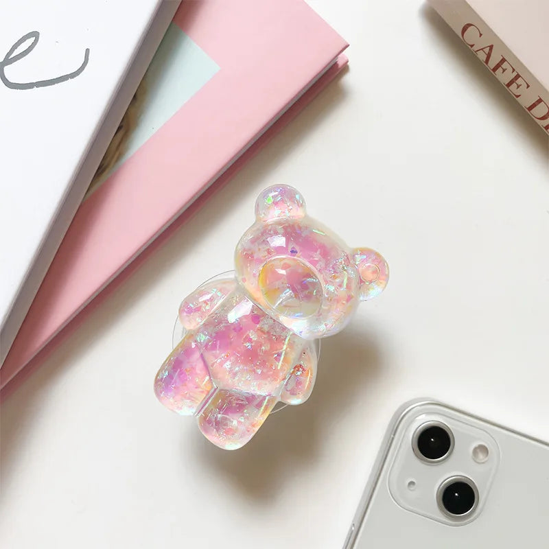 Korean 3D Glitter Bear Phone Grip Tok – Foldable Ring Stand Phone Grip Holder Babs 7