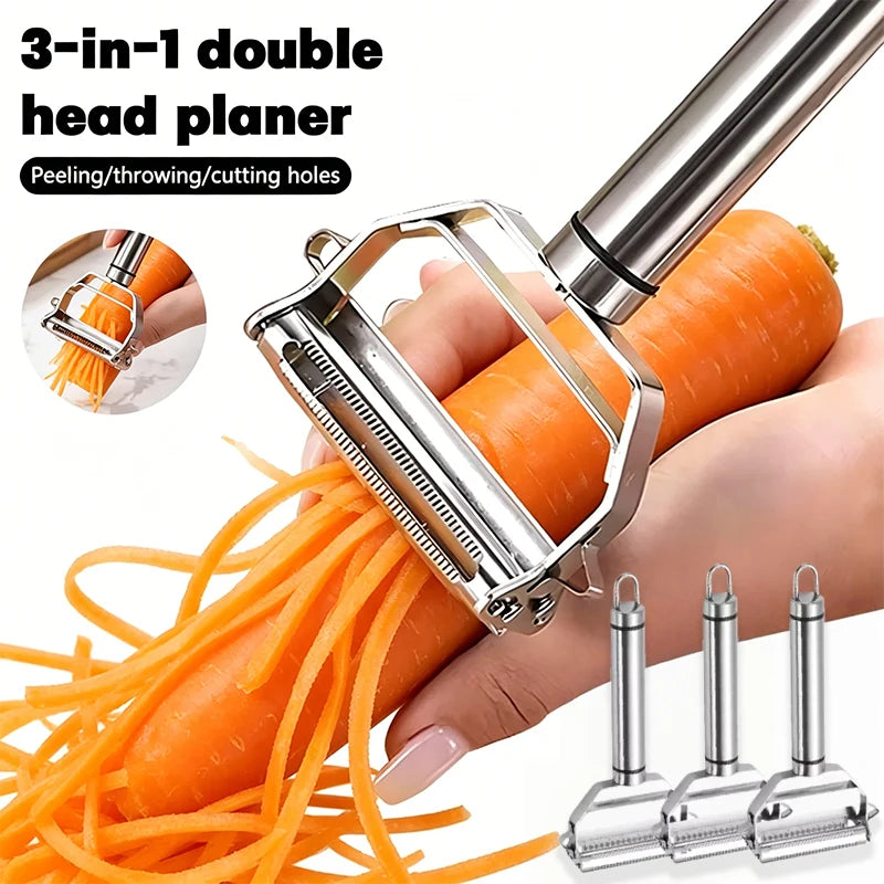 Dual Julienne & Vegetable Peeler – Stainless Steel Zoodles Maker Julienne Vegetable Peeler Babs