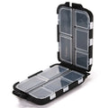 10-Compartment Pill Box – Moisture-Proof Travel Organizer Pill Organizer Babs Black