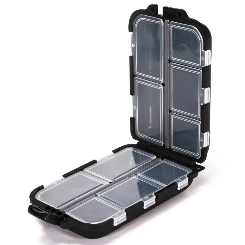 10-Compartment Pill Box – Moisture-Proof Travel Organizer Pill Organizer Babs Black