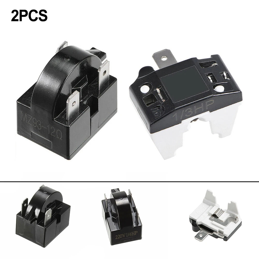 PTC Starter Relay & Overload Protector for Refrigerator 12Ω 1-4 Pin Refrigerator Relay Part Babs