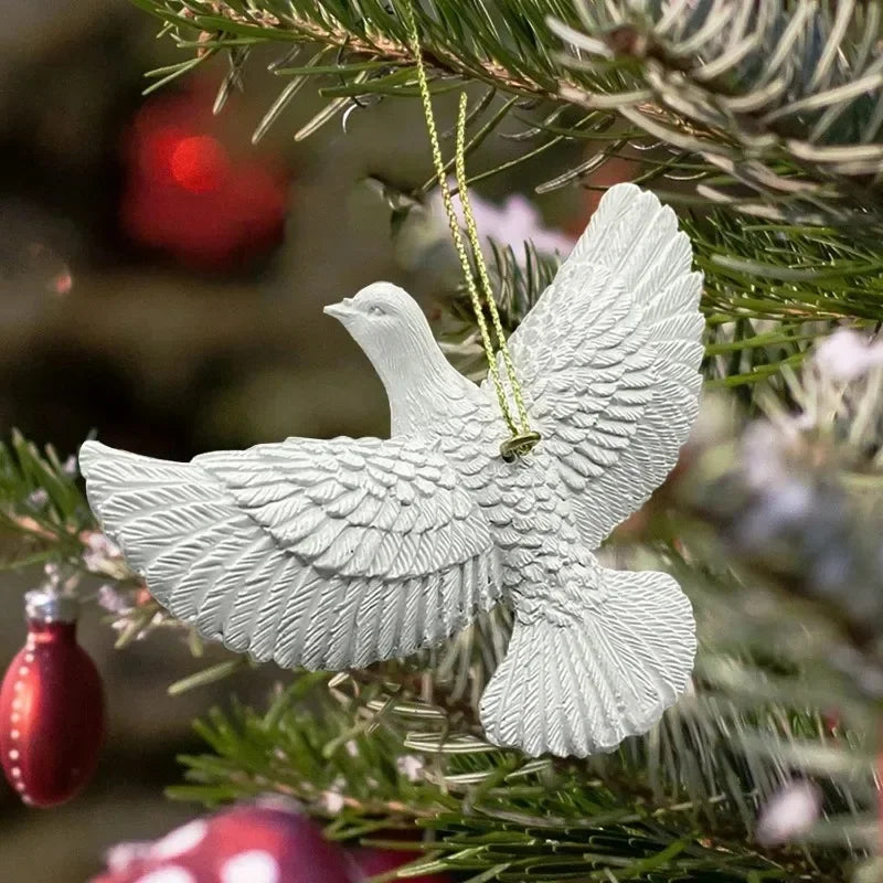White Peace Dove Christmas Ornament | Friendship Gift Christmas Tree Ornament Babs