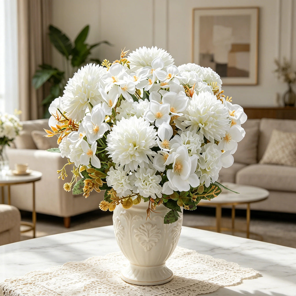 Silk Hydrangea & Carnation Artificial Flowers – Wedding & Home Artificial Silk Flowers Babs