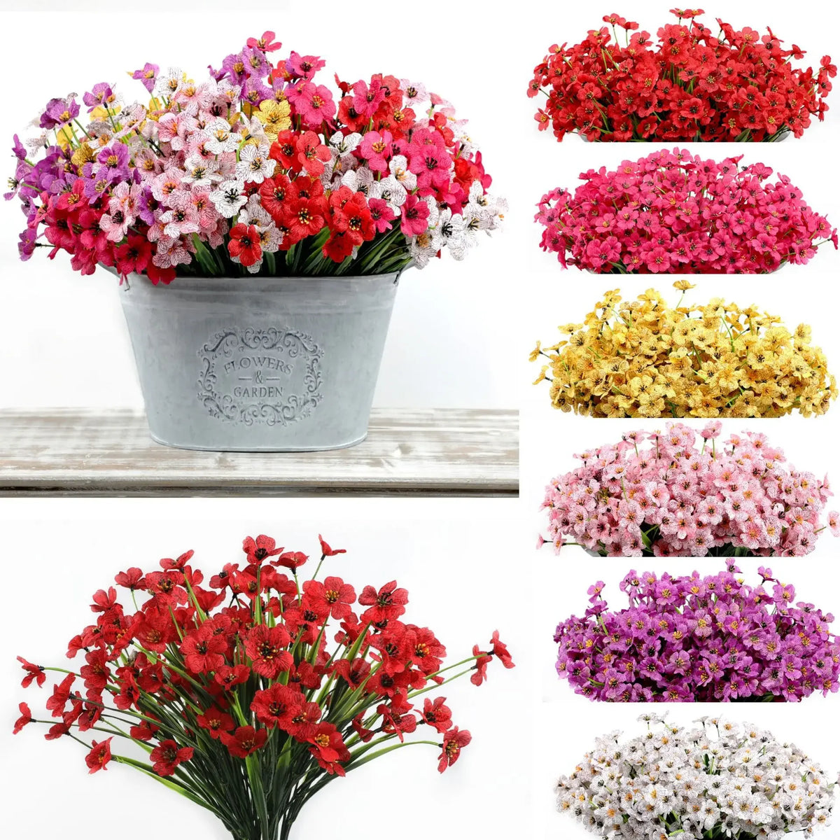 UV Resistant Artificial Violet Flowers – Garden & Wedding Décor Artificial Flower Shrubs Babs