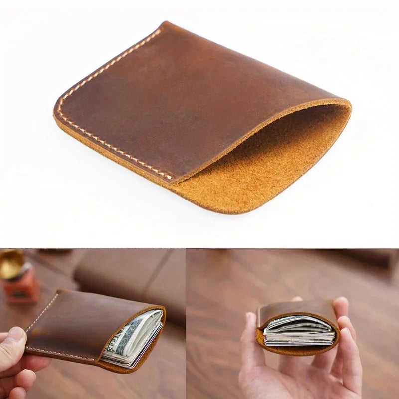 Vintage Cowhide Leather Wallet – Hand-Stitched Card Holder Leather Wallet Babs