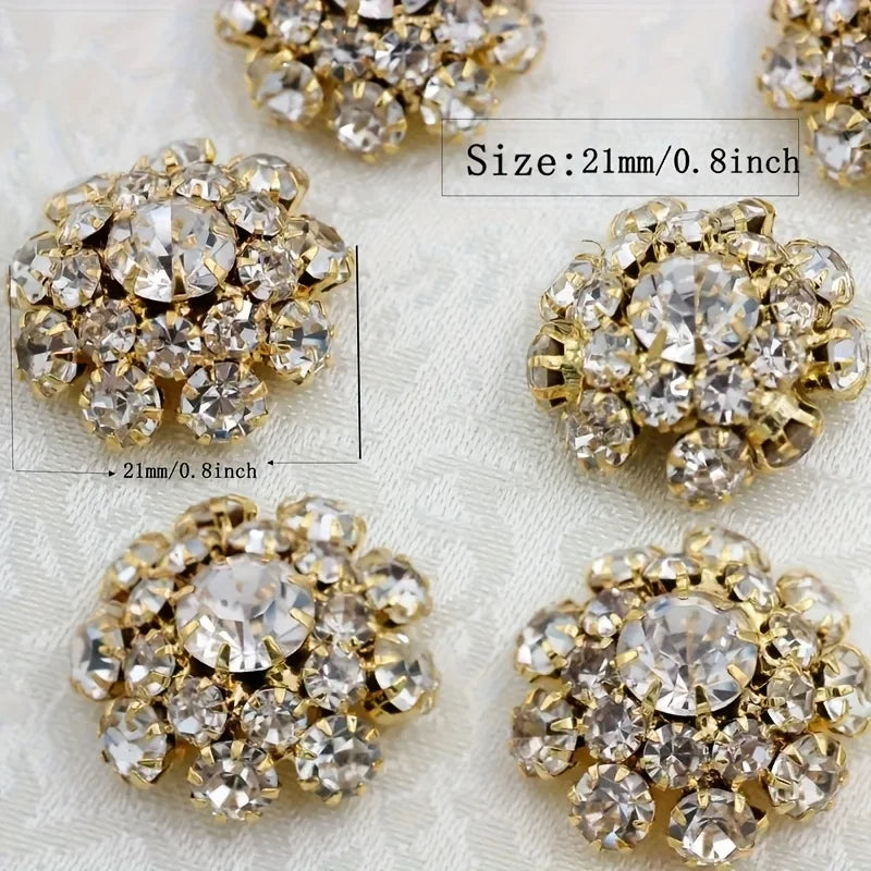 4 Rhinestone Crystal Shank Buttons for DIY Wedding Fashion Rhinestone Shank Buttons Babs