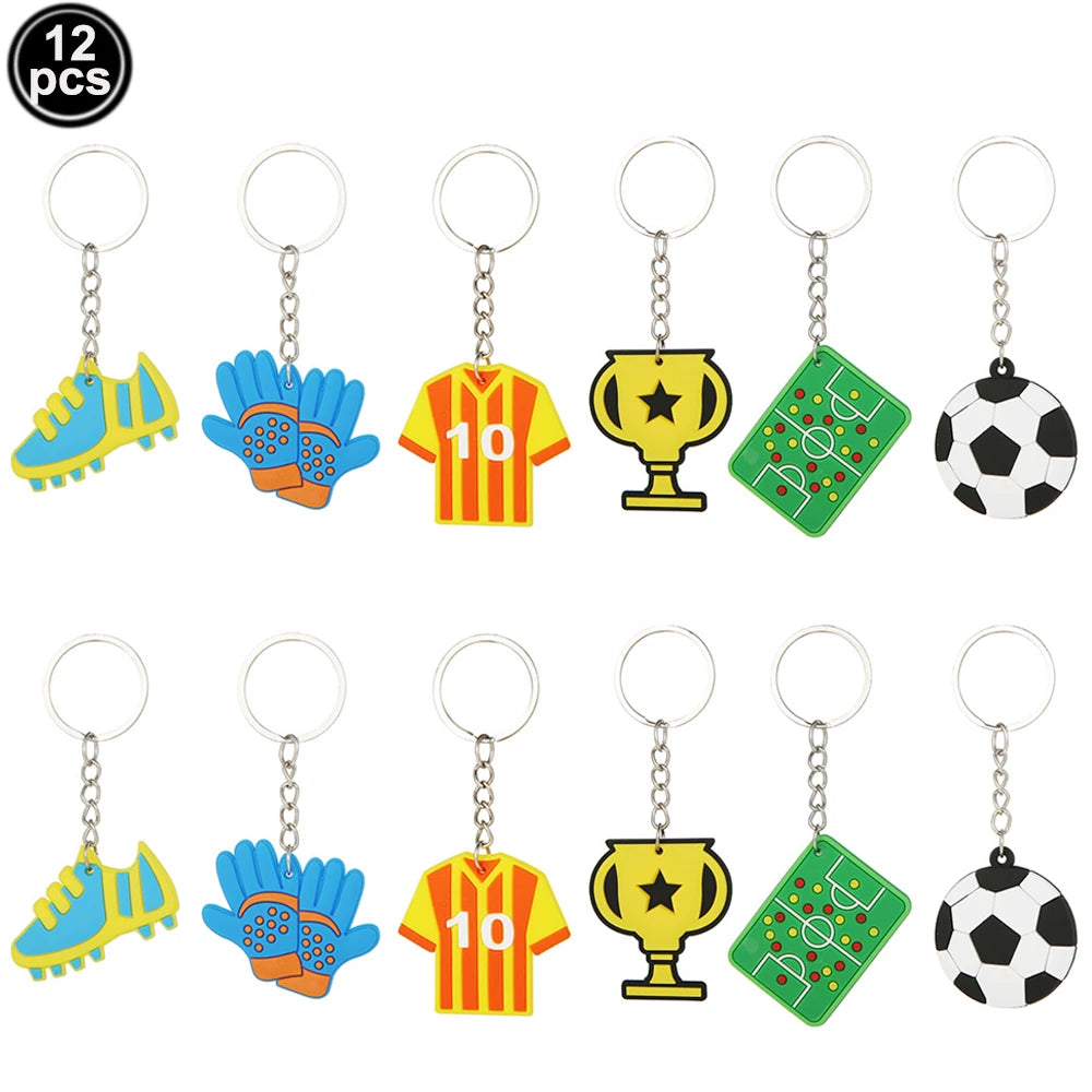 Soccer Theme 7th Birthday Party Decorations Set – Balloons & More Party Decoration Set Babs 12pcs Keychain As pictures show