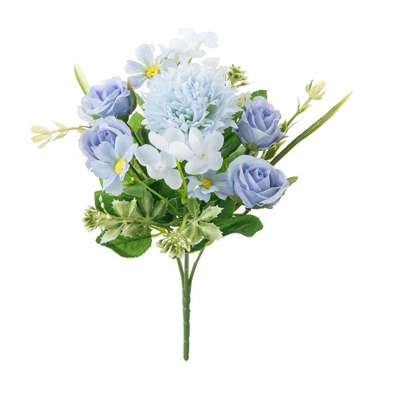 Silk Rose Artificial Flower Wreath – Wedding & Home Décor Artificial Flower Wreath Babs SKY BLUE 1 PC