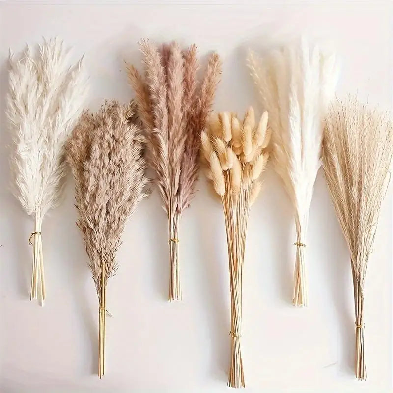50pcs Boho Pampas Grass Artificial Dried Flowers – Vase & Wedding Artificial Dried Flowers Babs