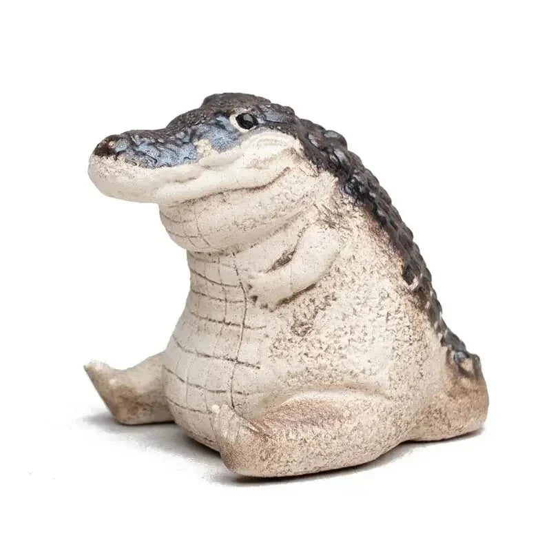 Handmade Crocodile Tea Pet Resin Ornament – Tea Ceremony Decor Tea Pet Ornament Babs 1pc