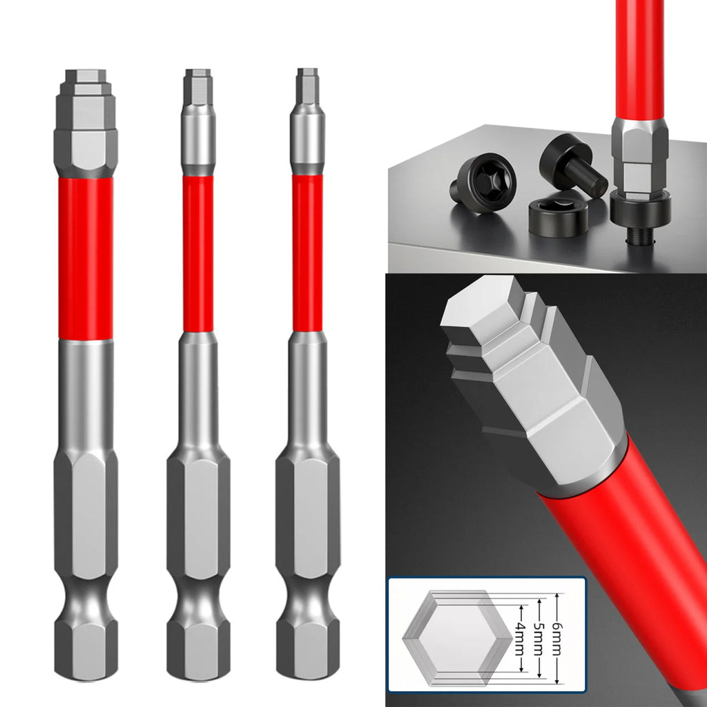 Magnetic Hex Screwdriver Bits 65/100mm | 1 or 3-Piece Set Screwdriver Bits Babs
