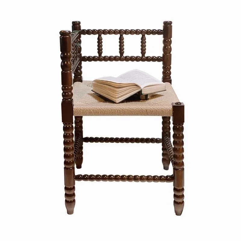 Vintage Solid Oak Dining Chair | Modern Chinese Wood Chair Wooden Dining Chair Babs Brown
