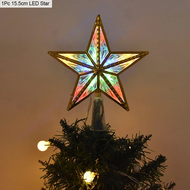 Christmas Tree Top Star LED Light Topper – Xmas Ornament Christmas Tree Topper Babs 15.5cm multicolor