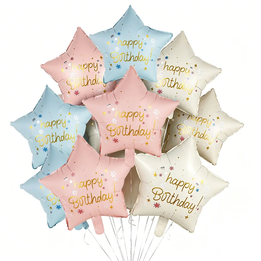 6-Pack 18" Star Foil Balloons – Birthday & Baby Shower Décor Party Foil Balloons Babs